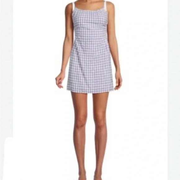 NWT L*Space Revolve Anika Gingham Check Seersucker Mini Dress Size Small - Picture 1 of 7